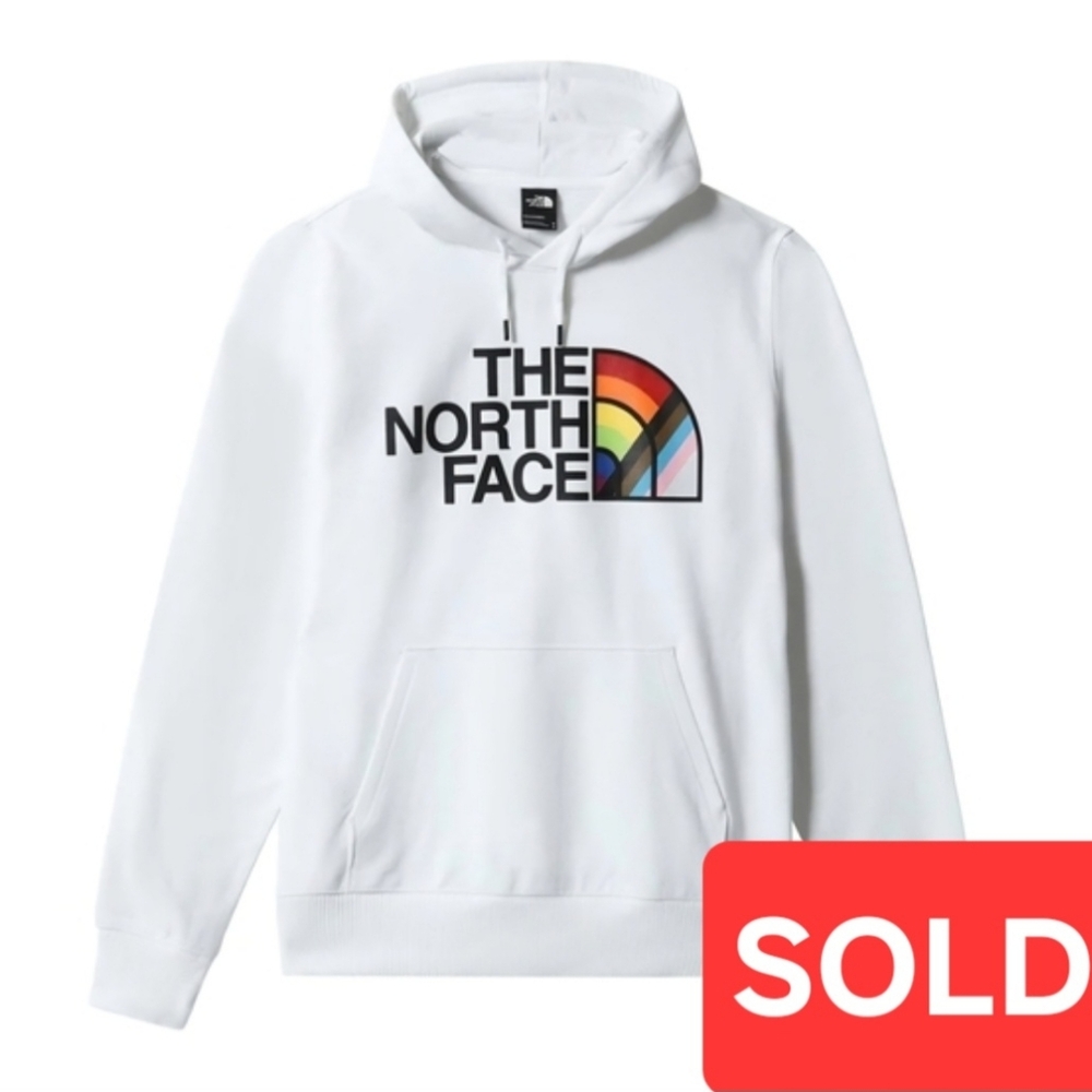 The North Face UNISEX Hoodie Sweatshirt WHITE Rainbow Pride ALLY Size: XXL (NWT) - Picture 1 of 7
